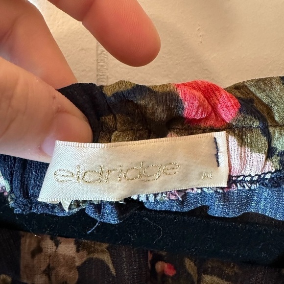 Eldridge Navy and Pink Floral Ruffle Sleeve Medium Shirt - Picture 12 of 12